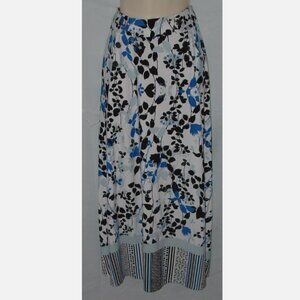 Colorful Sz Small Petite Elastic Waist Stretchy Jersey Knit Maxi Skirt Pockets